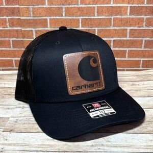 Richardson 112 Carhartt Leatherette Patch Trucker Hat,  Carhartt Hat, Black Hat